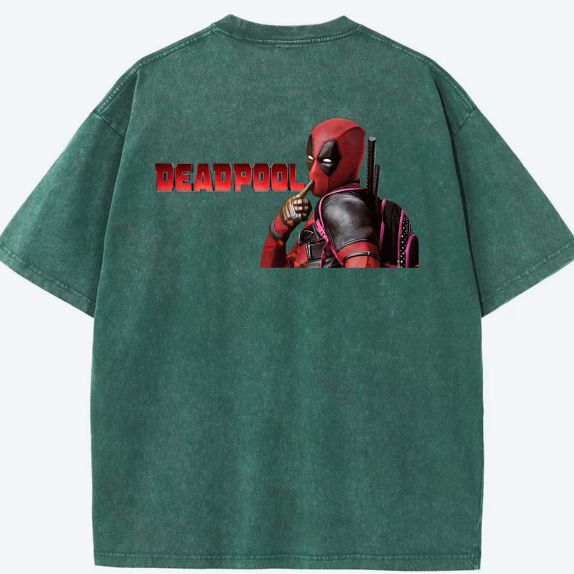 （画像用） Deadpool デッドプール 綿100% ヴィンテージ風 半袖Tシャツ（背面プリント）